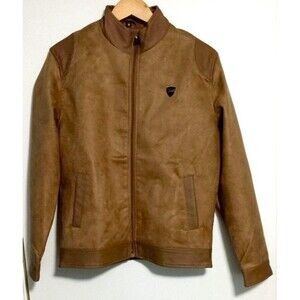 Suede Leather Jacket : BV Clothing : Unisex / Medium - Brown Faux Leather - New